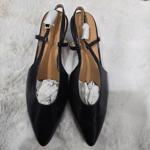 Madewell The Debbie Pump Black Leather Slingback Heels Size 10, 11 NEW NO289 - Picture 10 of 11